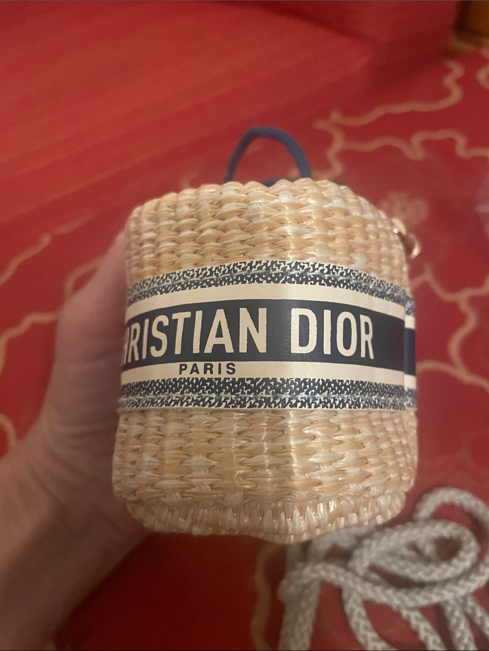 Dior Natural Woven Candle Holder with Branded Band - Beige - Picture 15 of 17